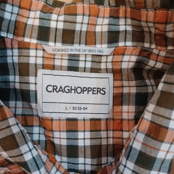 CRAGHOPPERS Men's Nour Short Sleeved Check Shirt | Parka Green Check Size Large - Picture 7 of 10